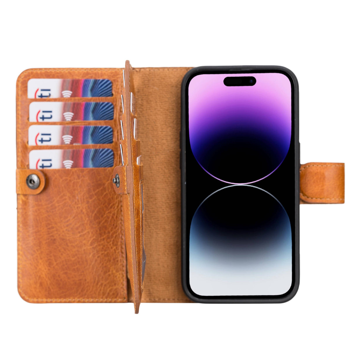 iPhone 14 Pro Dual Leather Wallet Case