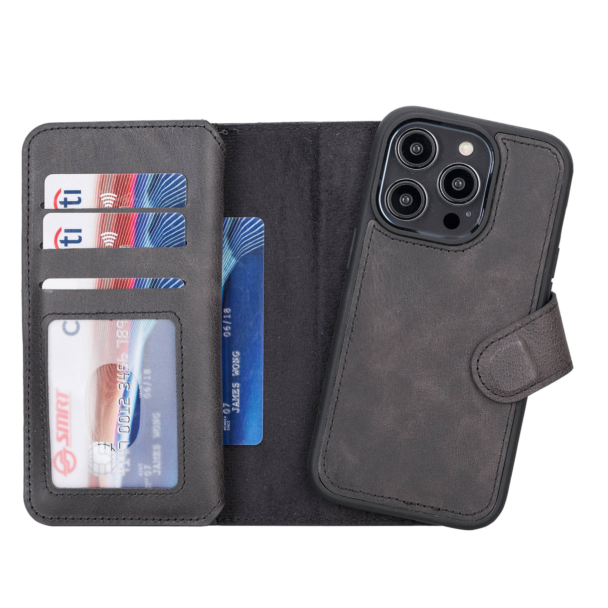 iPhone 14 Pro Dual Leather Wallet Case