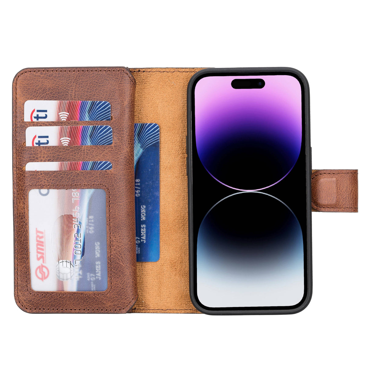 iPhone 14 Pro Dual Leather Wallet Case