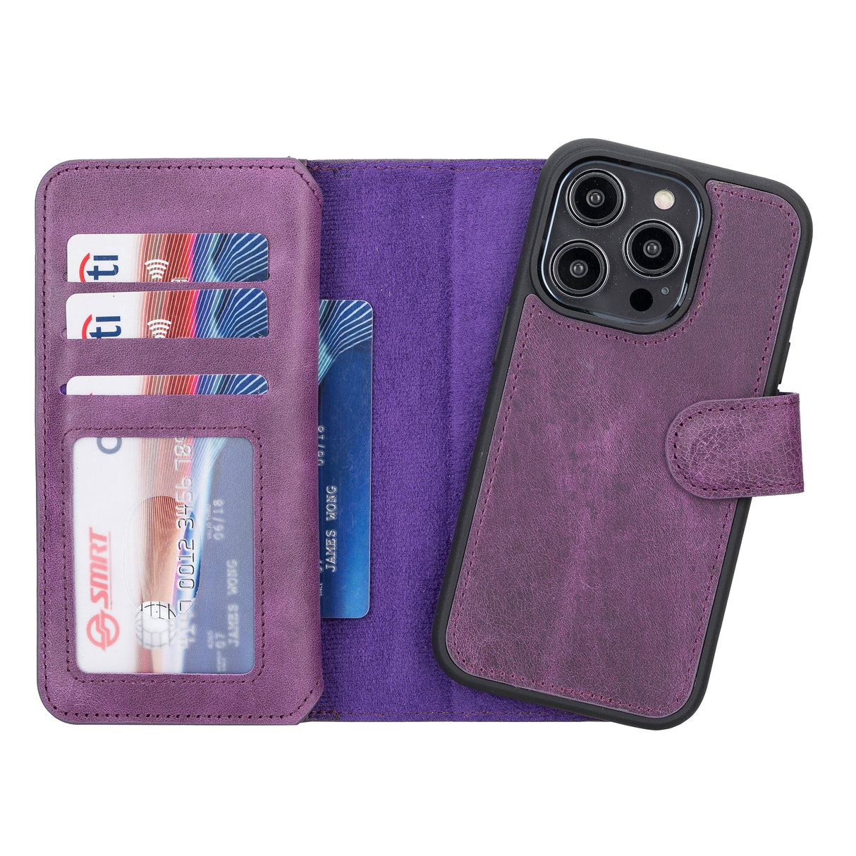 iPhone 14 Pro Dual Leather Wallet Case