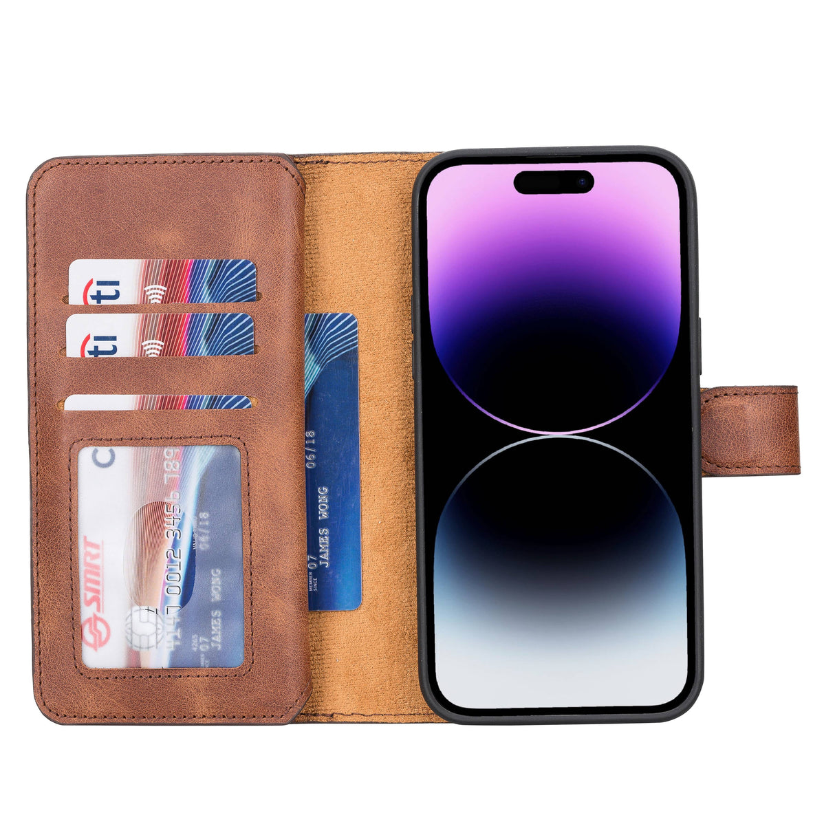 iPhone 14 Pro Max Dual Leather Wallet Case