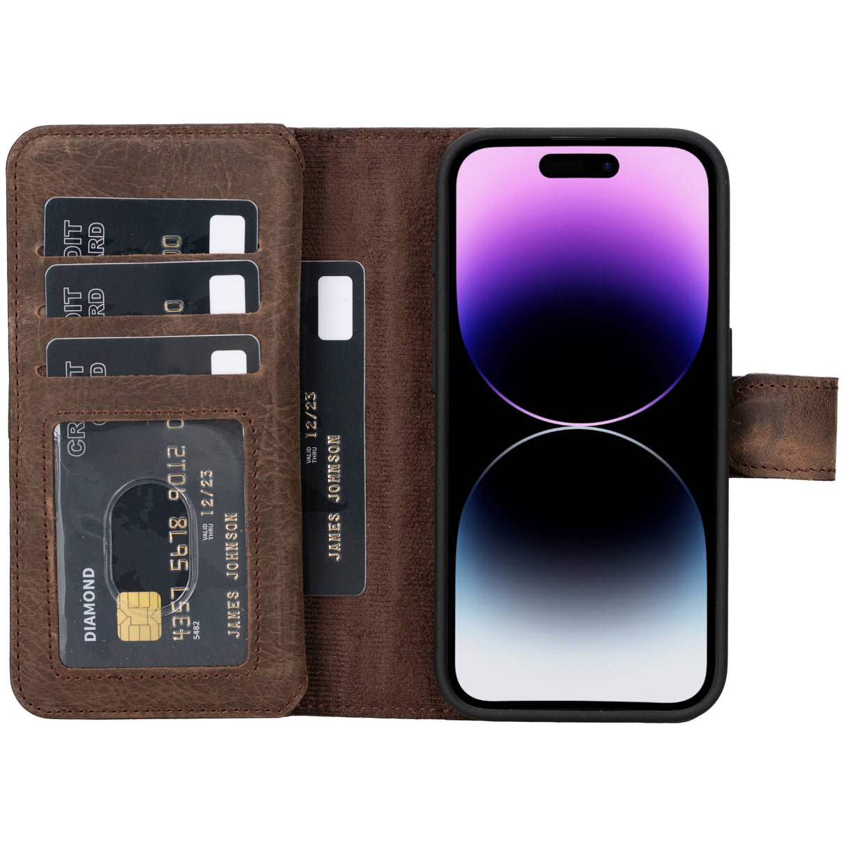 iPhone 15 Pro Dual Leather Wallet Case