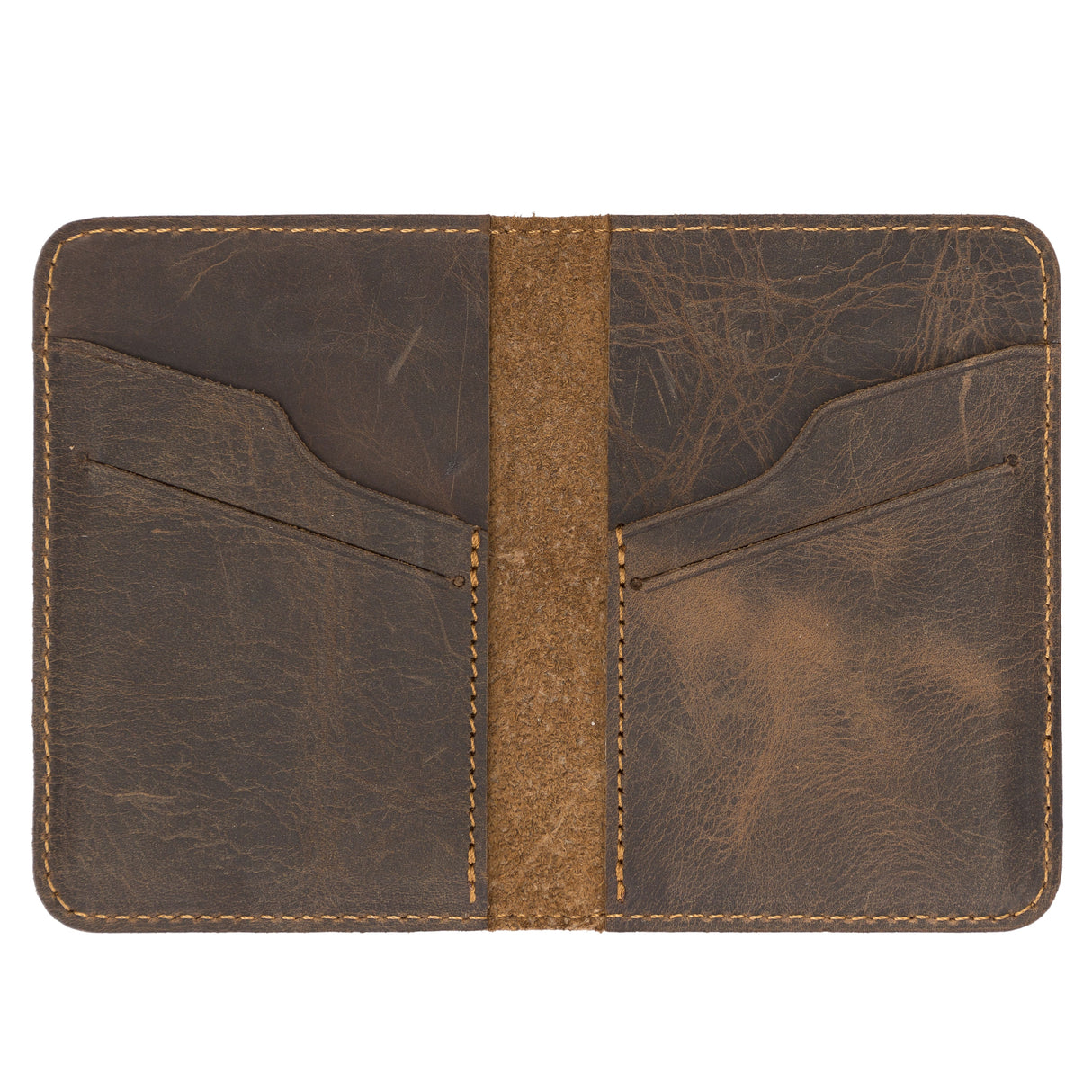 Handmade Genuine Leather Bi-Fold Card Holder