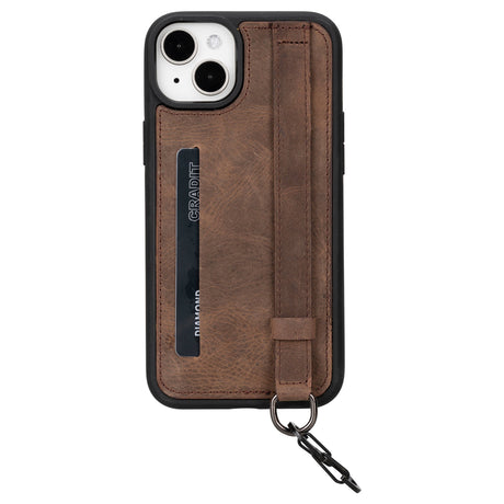 iPhone 15 Plus Snap-on Leather Grip Case