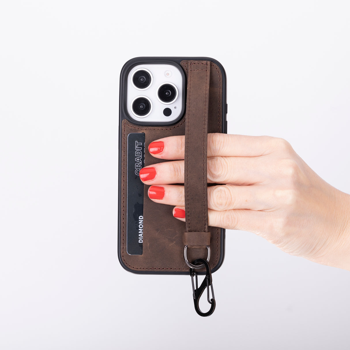 iPhone 16 Pro Snap-on Leather Grip Case