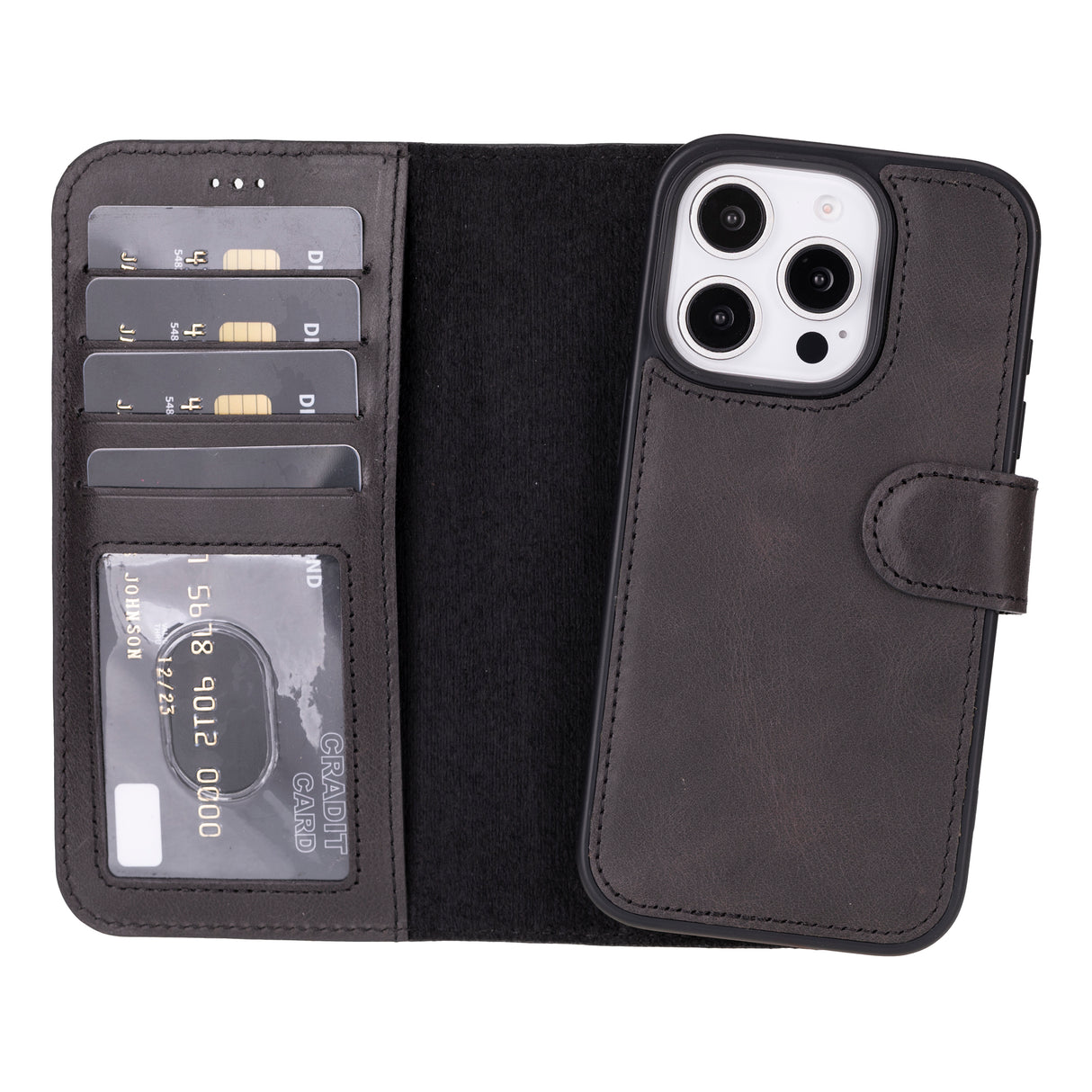 iPhone 16 Pro Leather Wallet Case