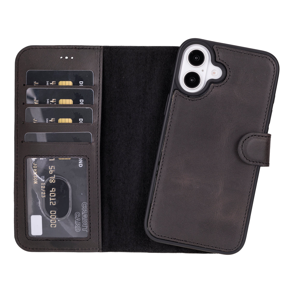 iPhone 16 Plus Leather Wallet Case