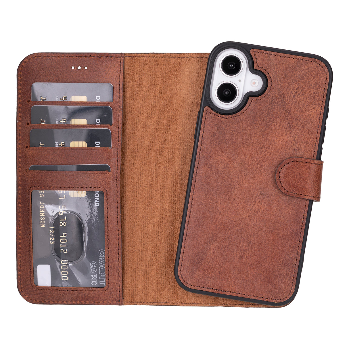 iPhone 16 Plus Leather Wallet Case