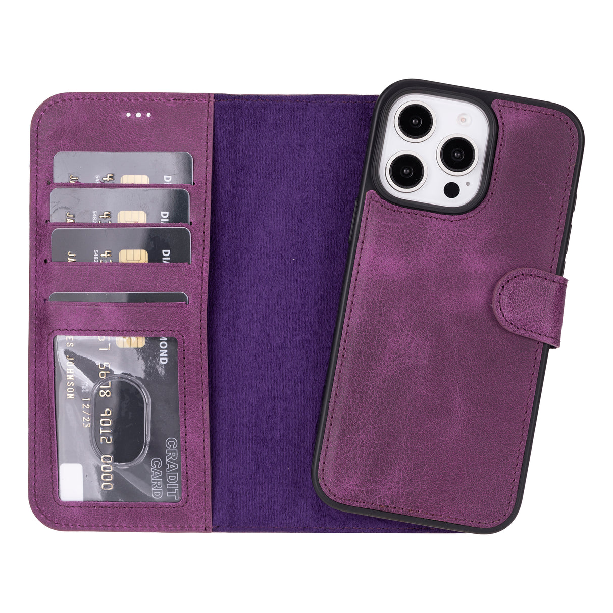 iPhone 16 Pro Max Leather Wallet Case