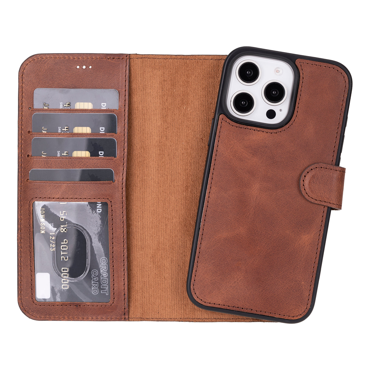 iPhone 16 Pro Max Leather Wallet Case