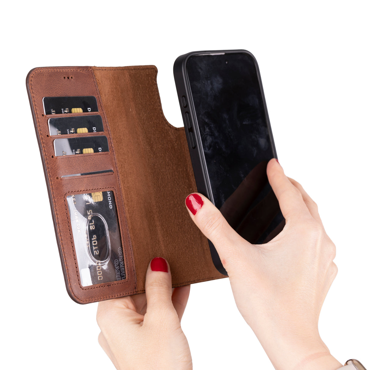 iPhone 16 Leather Wallet Case