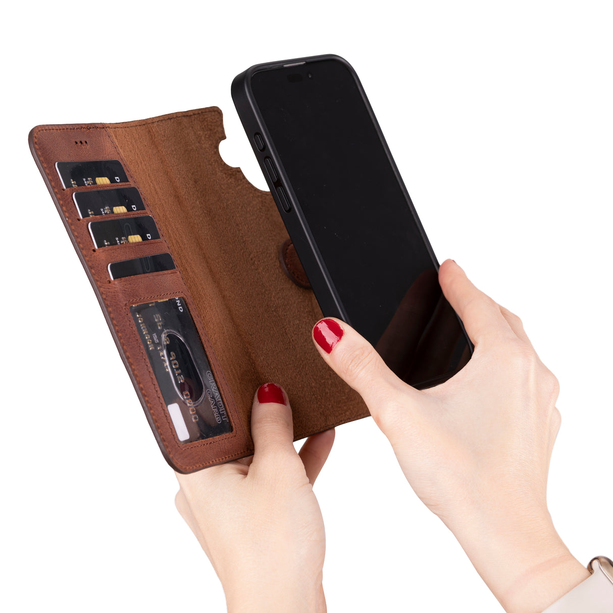 iPhone 16 Plus Leather Wallet Case