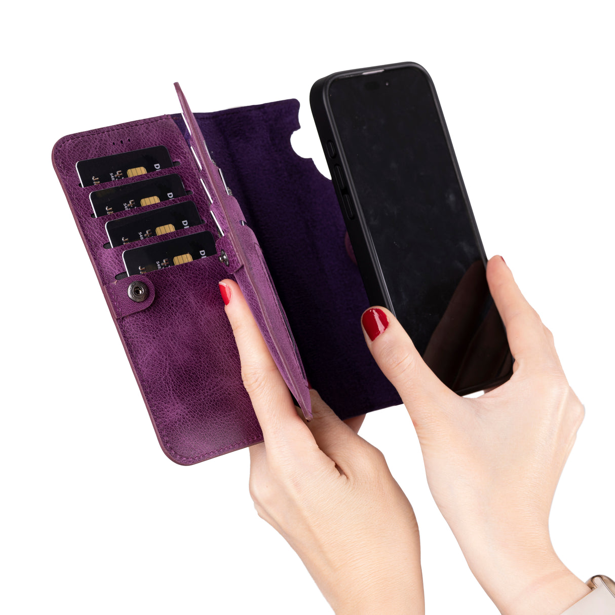iPhone 16 Pro Max Dual Leather Wallet Case