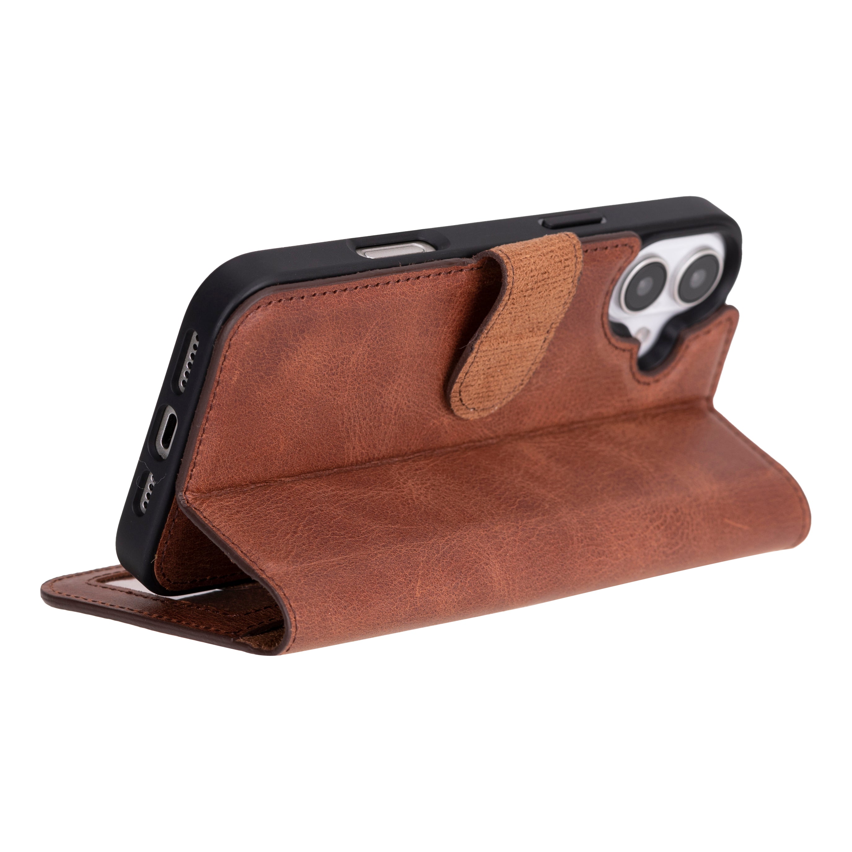 iPhone 16 Leather Detachable Wallet Case with MagSafe