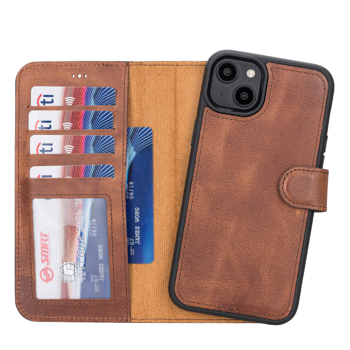 iPhone 14 Plus Leather Wallet Case