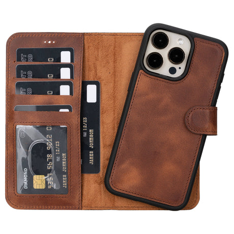 iPhone 16 Pro Max Leather Wallet Case