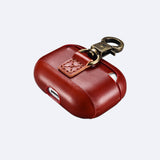 Mandarin1-2AirPods 1/2 Leather Protective Case Cover with Hook Mandarin red 3