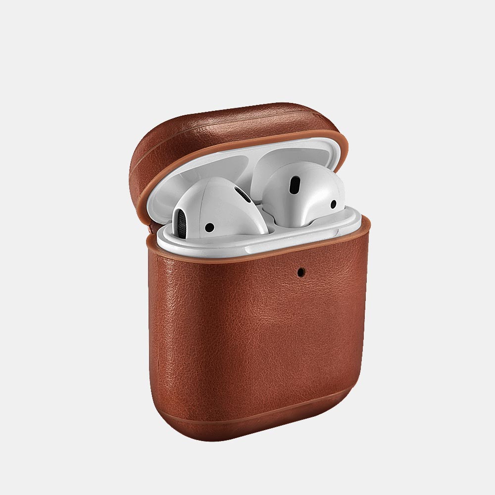 Mandarin1-2AirPods 1/2 Leather Protective Case Cover with Hook Mandarin russet 2
