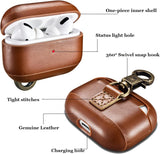 AirPods 1/2 Leather Protective Case Cover with Hook