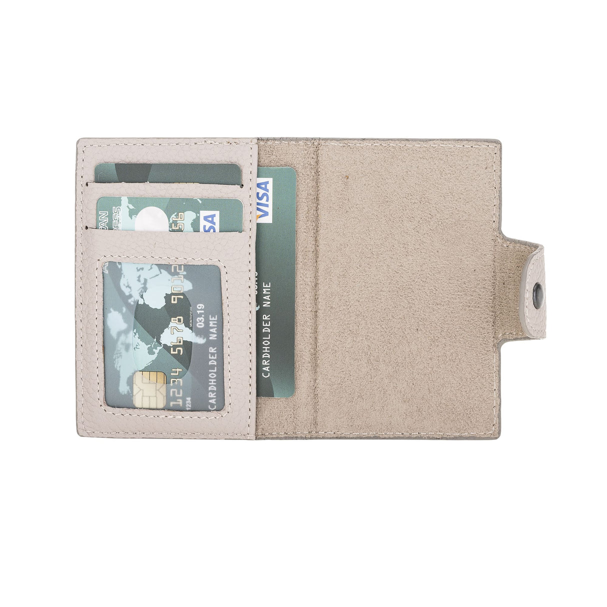 Premium RFID Blocking Leather Card Holder with Pop-Up Feature