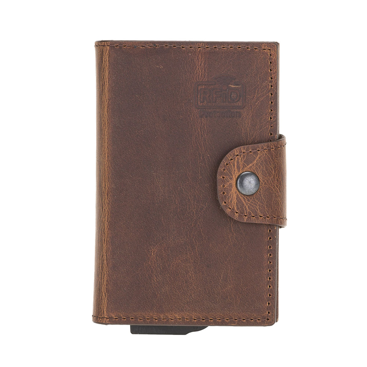 Premium RFID Blocking Leather Card Holder with Pop-Up Feature