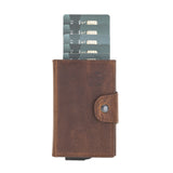 Premium RFID Blocking Leather Card Holder with Pop-Up Feature