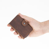 Premium RFID Blocking Leather Card Holder with Pop-Up Feature