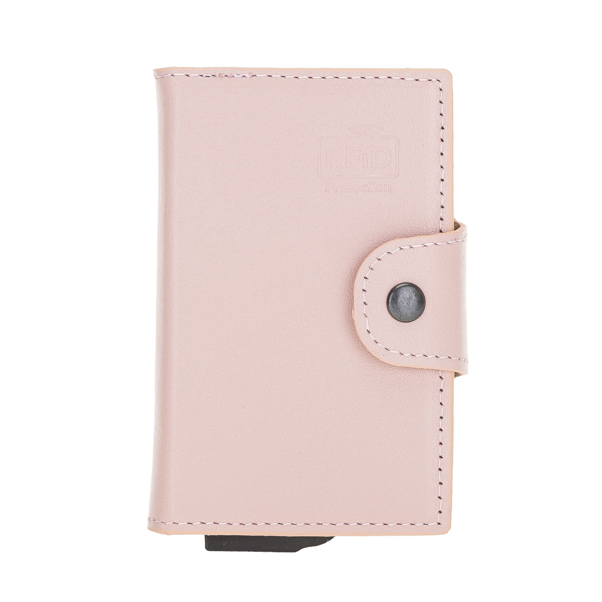 Premium RFID Blocking Leather Card Holder with Pop-Up Feature