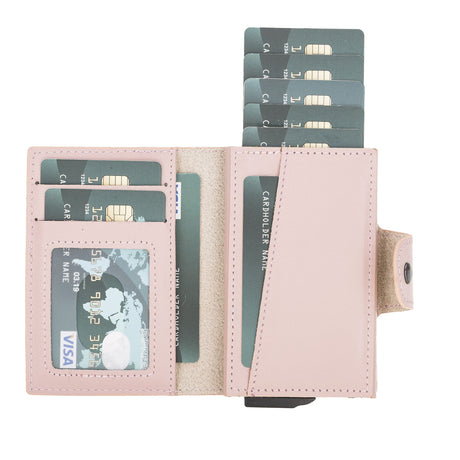 Premium RFID Blocking Leather Card Holder with Pop-Up Feature