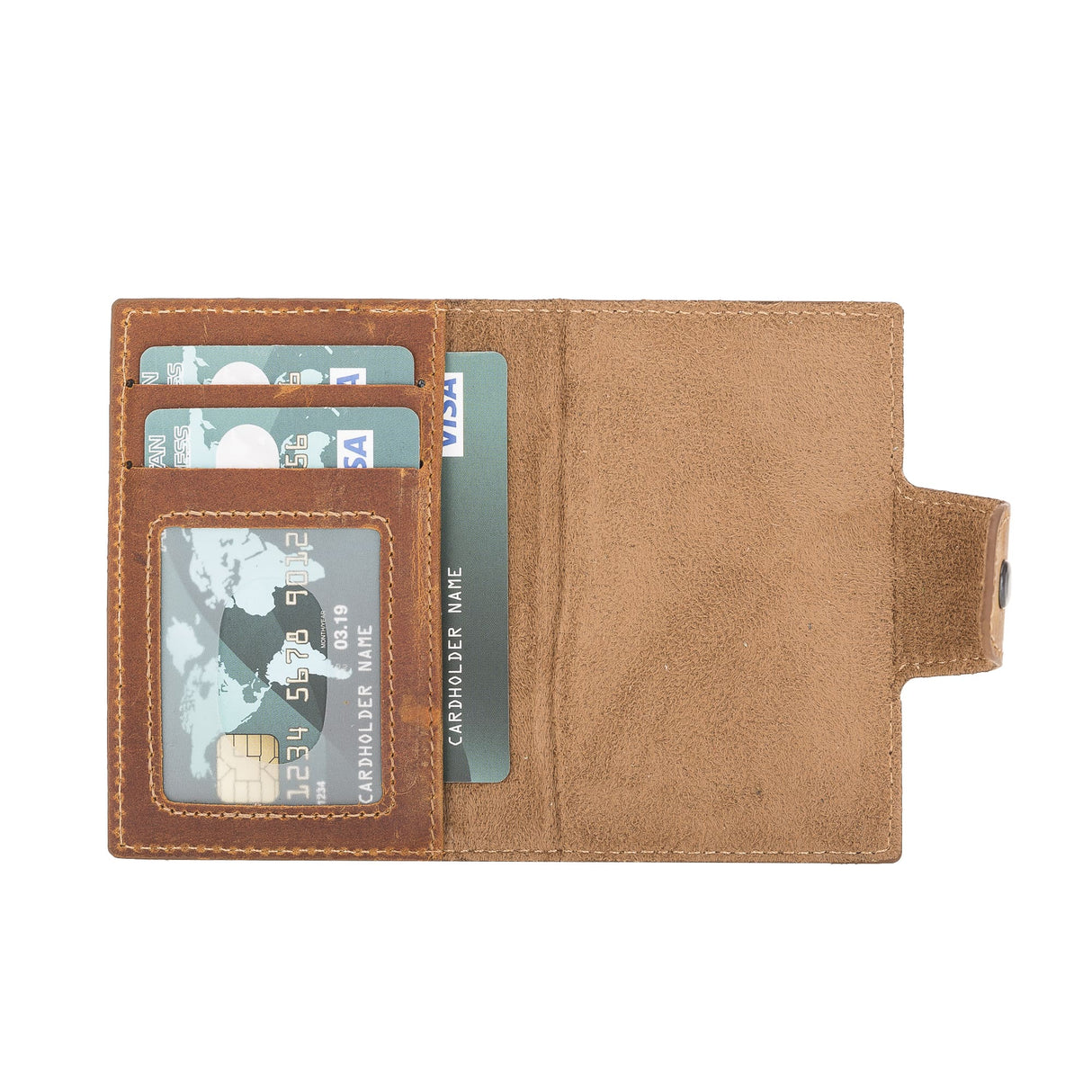 Premium RFID Blocking Leather Card Holder with Pop-Up Feature