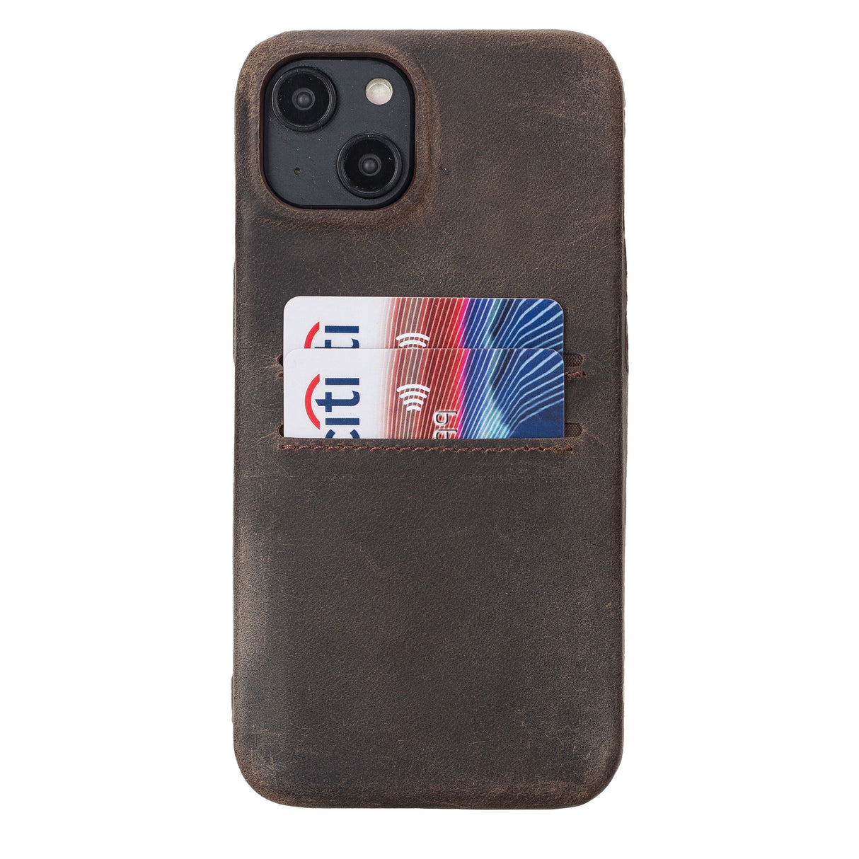iPhone 15 Snap-on Leather Wallet Case