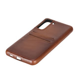 Samsung Galaxy S21 FE Snap-on Full Cover Leather Case with Credit Card Slots