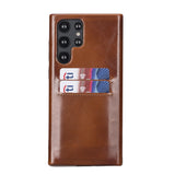 Samsung Galaxy S22 Ultra  Snap-on Full Cover Leather Case with Credit Card Slots