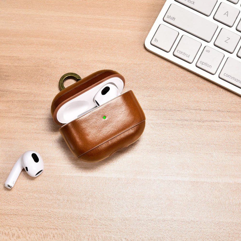 AirPods 3 Leather Protective Case Cover with Hook by Hardiston - premium AirPods Cases