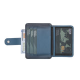 Elegant Leather Card Holder with Snap Closure and Dual ID Windows by Hardiston - premium Card Holders