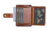 Elegant Leather Card Holder with Snap Closure and Dual ID Windows by Hardiston - premium Card Holders
