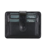 Elegant Leather Card Holder with Snap Closure and Dual ID Windows by Hardiston - premium Card Holders