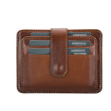 Elegant Leather Card Holder with Snap Closure and Dual ID Windows by Hardiston - premium Card Holders