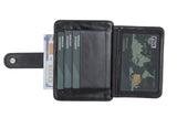 Elegant Leather Card Holder with Snap Closure and Dual ID Windows by Hardiston - premium Card Holders