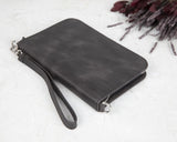 Handcrafted Leather Zipped Passport Holder with Wristlet by Hardiston - premium Passport Cases