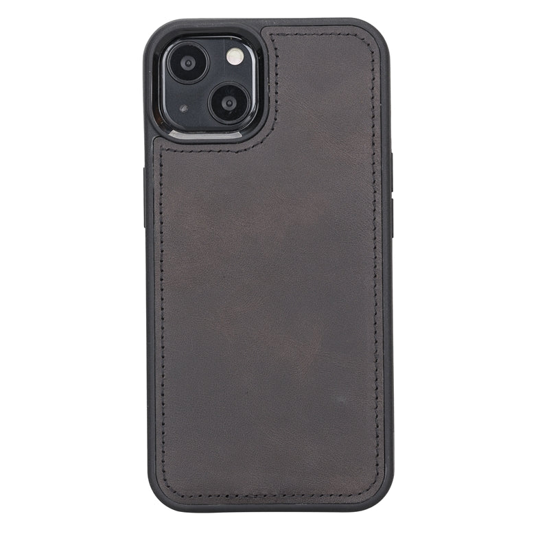 iPhone 13 Black Leather Detachable Dual 2-in-1 Wallet Case with Card Holder and MagSafe - Hardiston - 7