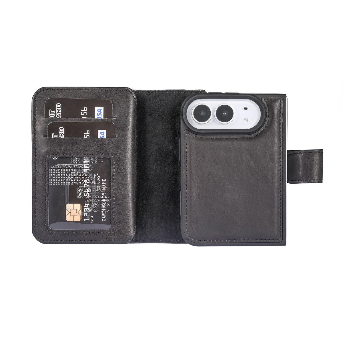 iPhone Duo Double Wallet Case – Handmade Leather, MagSafe & RFID