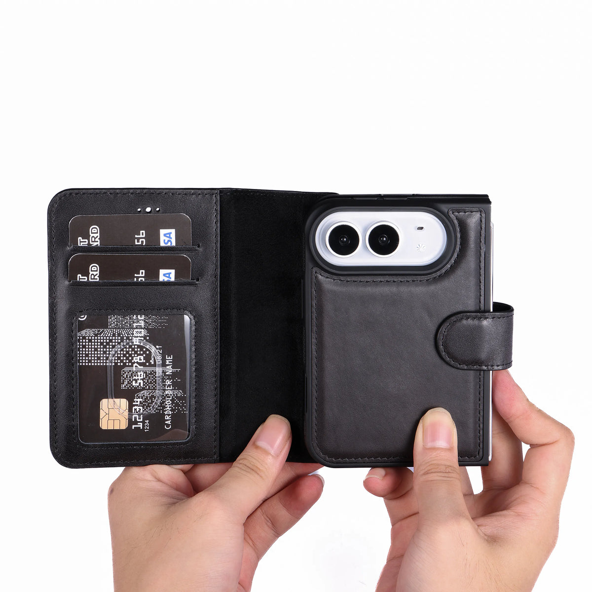 iPhone Duo Magnet Wallet Case – Detachable Leather, MagSafe & RFID