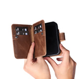 iPhone Duo Double Wallet Case – Handmade Leather, MagSafe & RFID