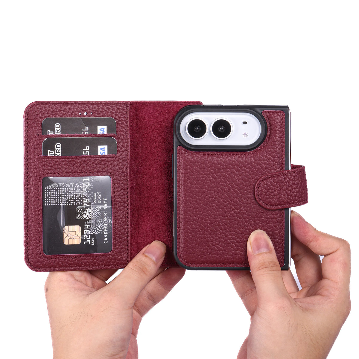 iPhone Duo Magnet Wallet Case – Detachable Leather, MagSafe & RFID