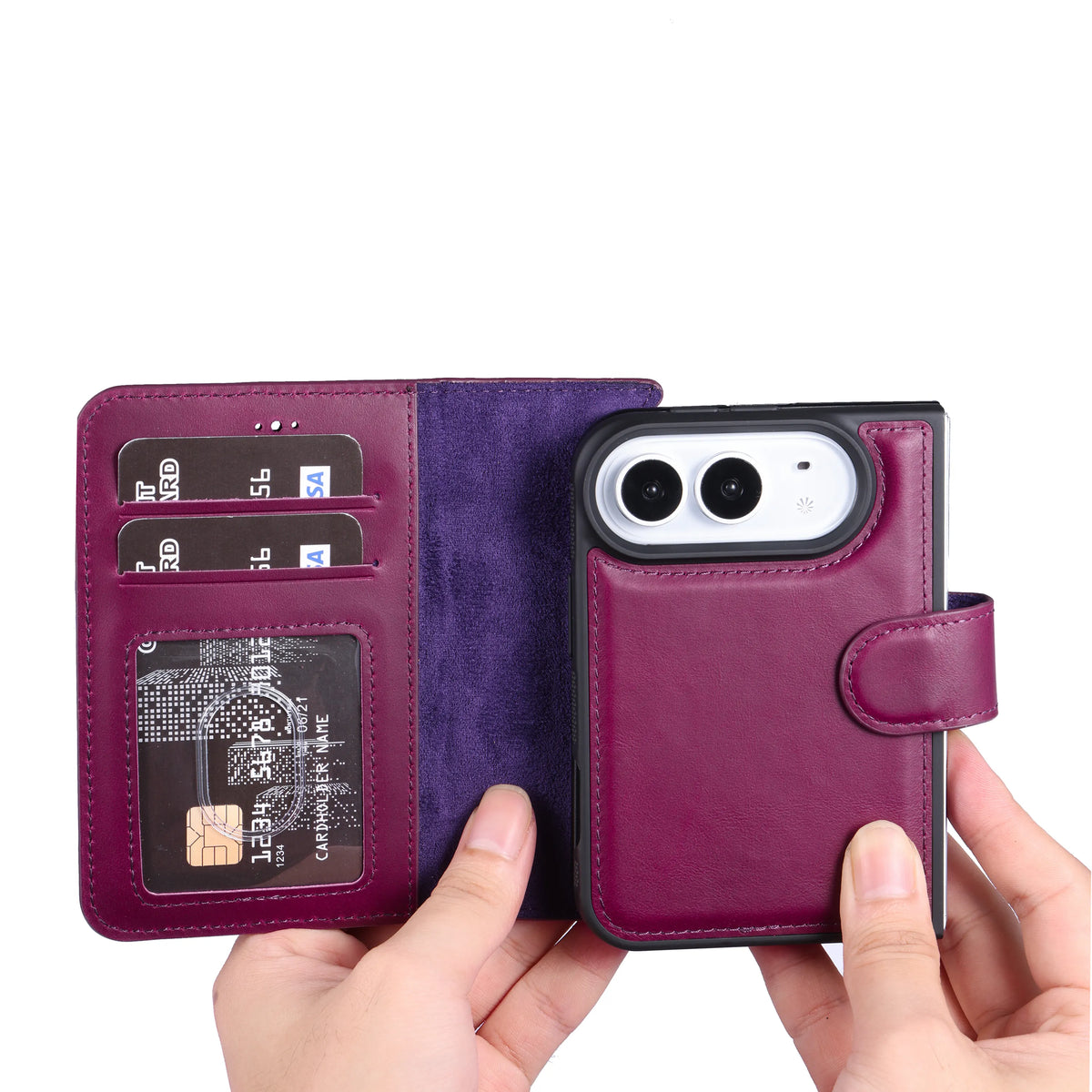 iPhone Duo Magnet Wallet Case – Detachable Leather, MagSafe & RFID