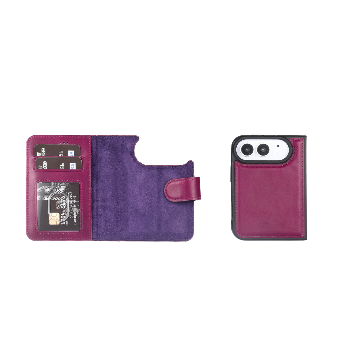 iPhone Duo Magnet Wallet Case – Detachable Leather, MagSafe & RFID