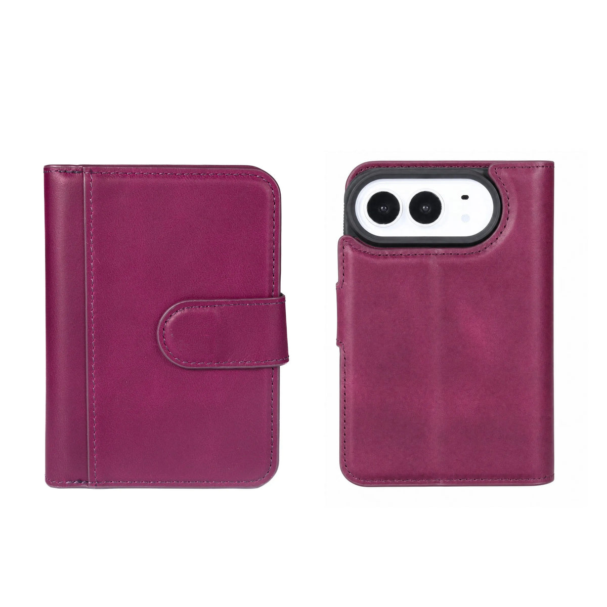iPhone Duo Double Wallet Case – Handmade Leather, MagSafe & RFID
