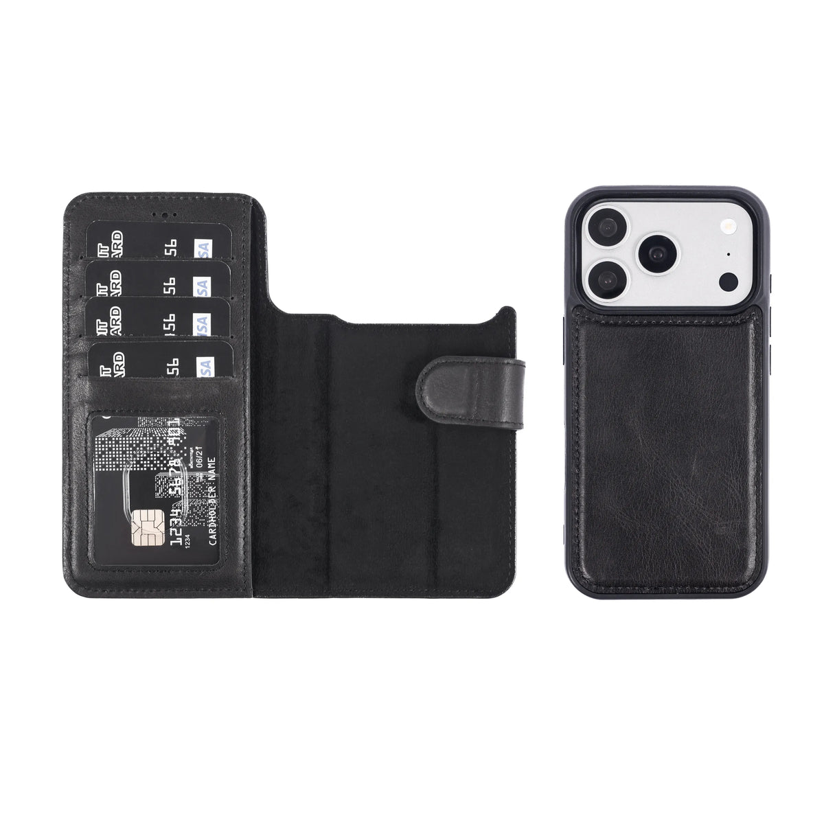 iPhone 18 Pro Magnet Wallet Case – Detachable Leather, MagSafe & RFID