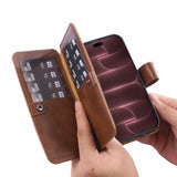 iPhone 18 Pro Double Wallet Case – Handmade Leather, MagSafe & RFID